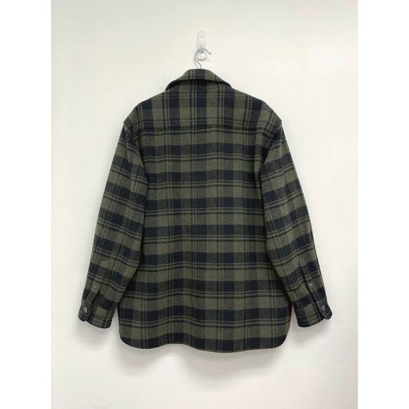 ALLSAINTS Asbury Plaid Flannel Long Sleeve Warm Overshirt Shacket Designer Large - Picture 3 of 11